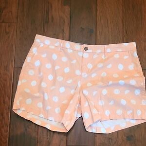 Old Navy Everyday Shorts Peach Colored With White Lemons Size 14